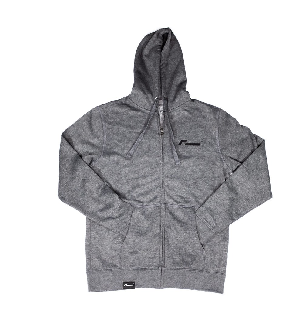 RacingLine Luxury Full-Zip Grey Hoodie - L